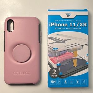 OtterBox + POP Case for Apple iPhone XR - Mauveolous Pink & Screen Protector